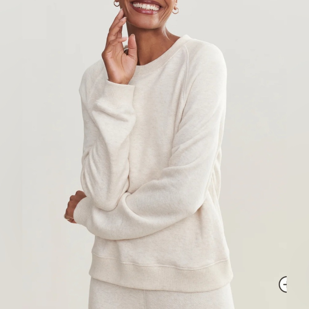 JENNI KAYNE Saturday Sweatshirt Sz XL Oatmeal French Terry Crewneck Long Sleeve